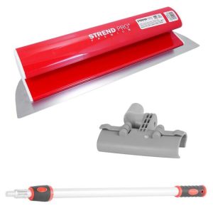 Set gletiera profesionala, inox, 100 cm x 0.3 mm, suport, maner prelungitor 1.08-1.88 m, Strend Pro