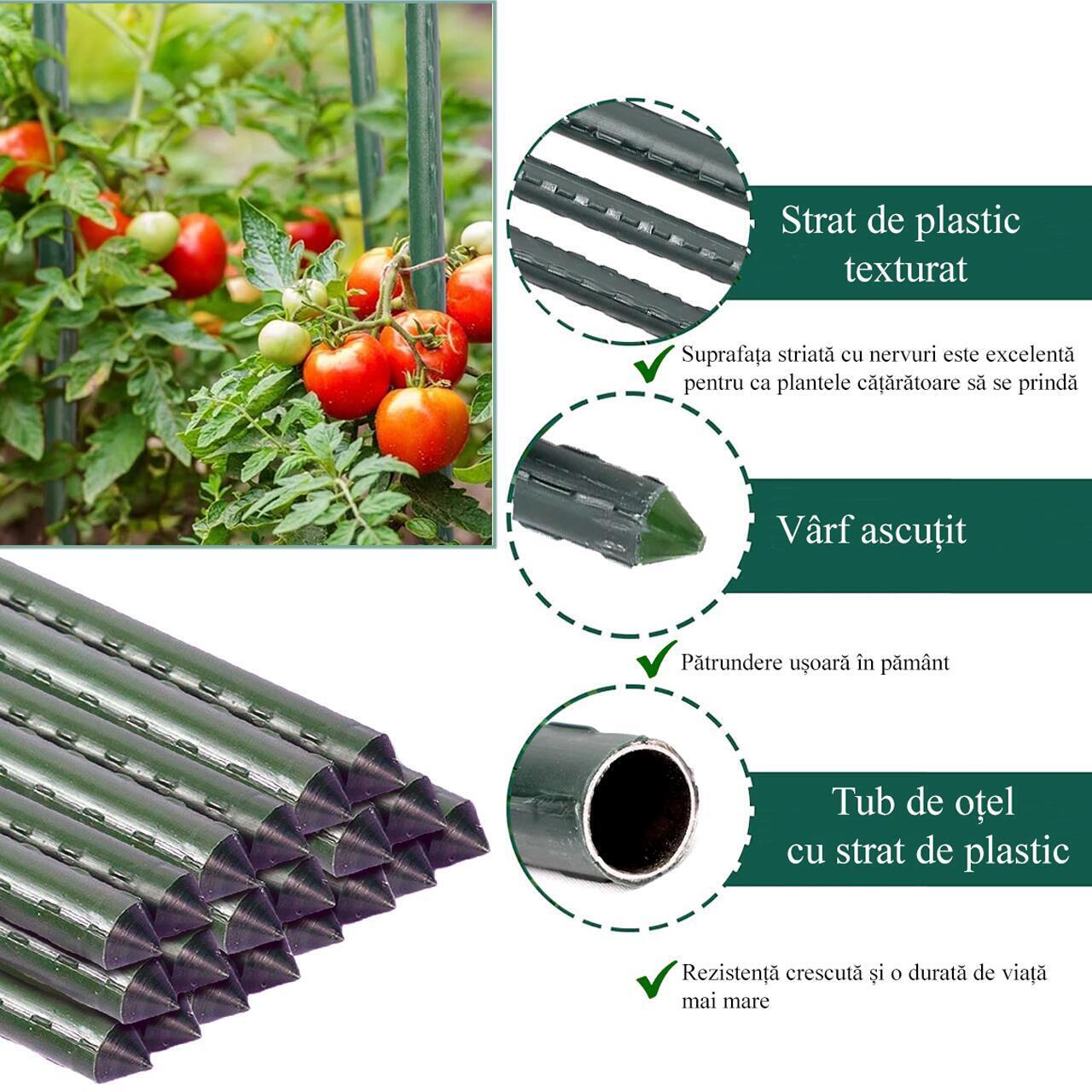 Suport/arac pentru plante, rosii, metal + PVC, verde, 1.1x90 cm, Artool 5 Suport/arac pentru plante, rosii, metal + PVC, verde, 1.1x90 cm, Artool - imagine 5