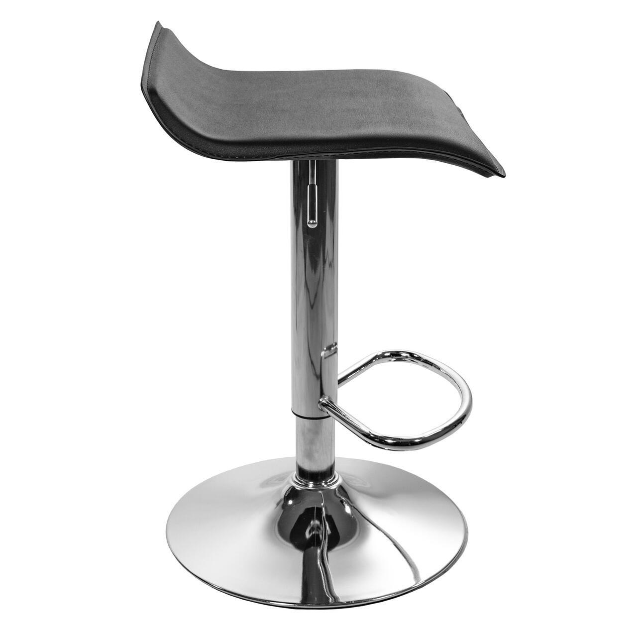 Set 2 scaune de bucatarie/bar, Artool, Fort, rotativ, piele ecologica neagra, picior metal argintiu, 38x39x63-84 cm 5 Set 2 scaune de bucatarie/bar, Artool, Fort, rotativ, piele ecologica neagra, picior metal argintiu, - imagine 5