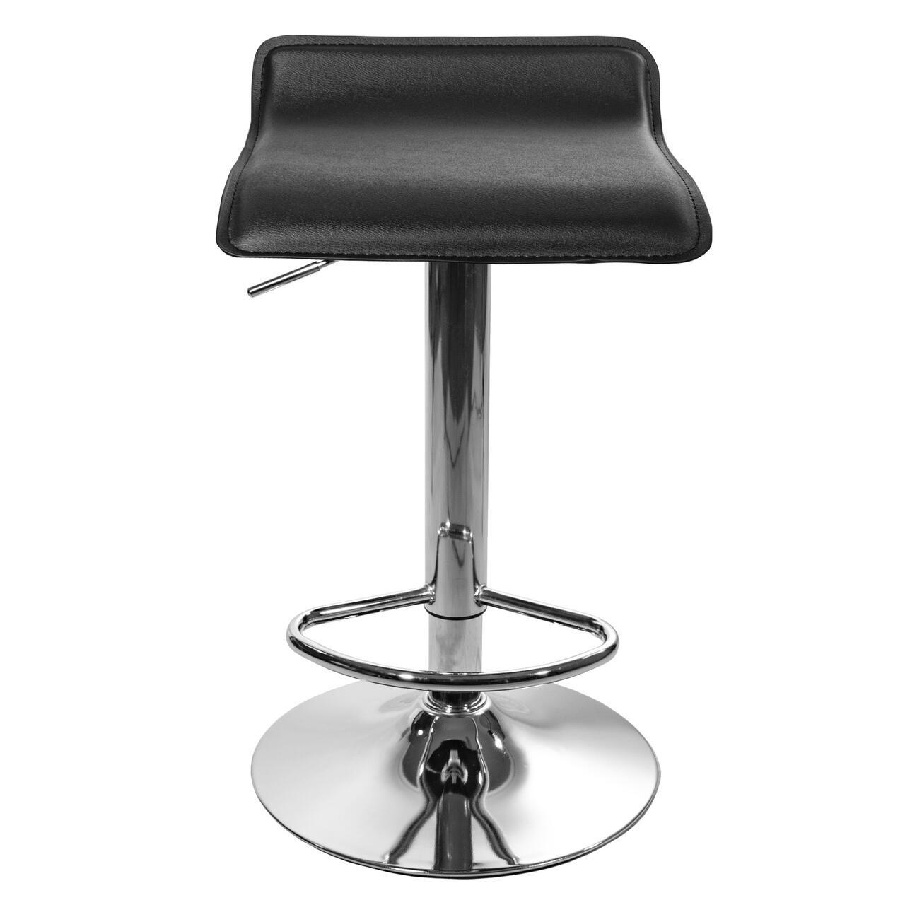 Set 2 scaune de bucatarie/bar, Artool, Fort, rotativ, piele ecologica neagra, picior metal argintiu, 38x39x63-84 cm 8 Set 2 scaune de bucatarie/bar, Artool, Fort, rotativ, piele ecologica neagra, picior metal argintiu, - imagine 8