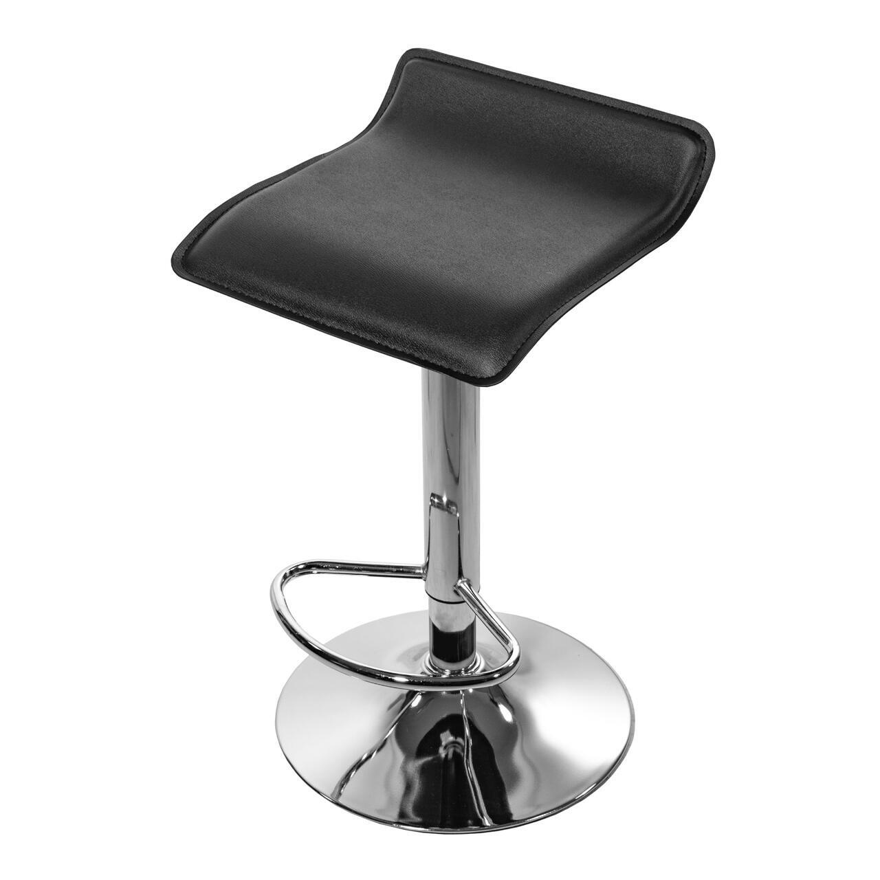 Set 2 scaune de bucatarie/bar, Artool, Fort, rotativ, piele ecologica neagra, picior metal argintiu, 38x39x63-84 cm 6 Set 2 scaune de bucatarie/bar, Artool, Fort, rotativ, piele ecologica neagra, picior metal argintiu, - imagine 6